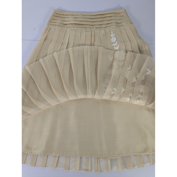 Robert Rodriguez Tan Midi Skirt with White Floral Detail - Picture 7 of 11